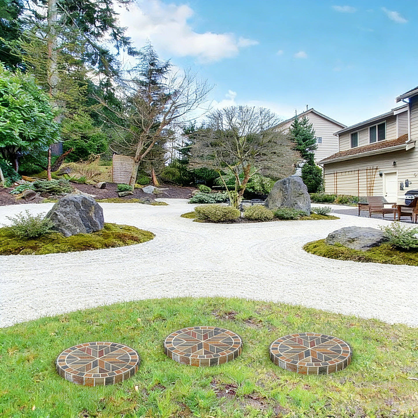 Handcrafted Natural Stone Stepping Stone for Outdoor Landscaping