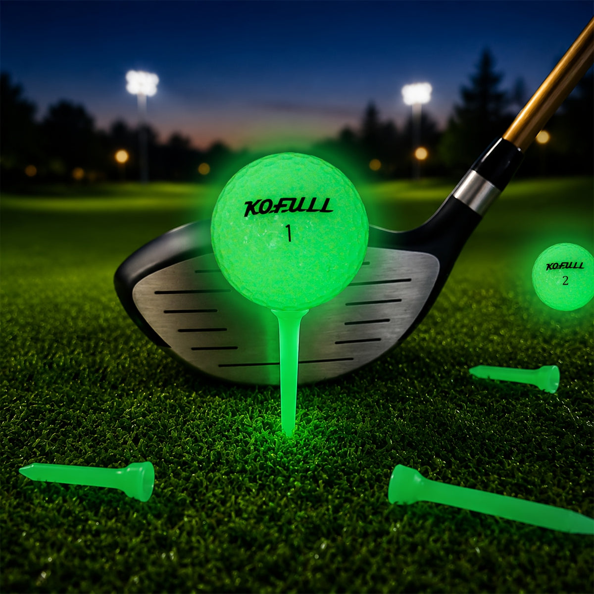 New 6-Piece Fluorescent Golf Set – Includes Fluorescent Golf Balls and 70mm Fluorescent Tees | Durable | and Highly Visible.
