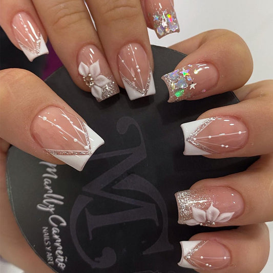24-Piece Hot-Selling Wearable Nails - INS Trending Premium Gel Handmade Nail Art - Detachable Fake Nails