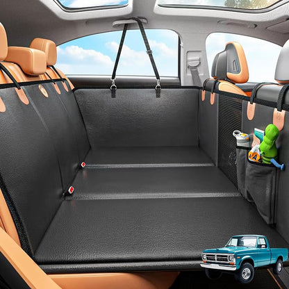Back Seat Extender for Dogs | Waterproof Dog Car Seat Cover | With Hard Bottom | 2025 Upgraded Material | Anti-Scratch | Safer | Easy to Use and Clean | Holds 400lbs