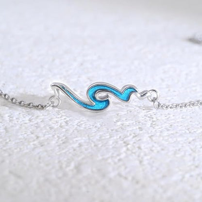 Fashion Blue Wave Geometry Bracelet Charm Women's Bracelet Travel Beach Party Exquisite Jewelry Birthday Gift