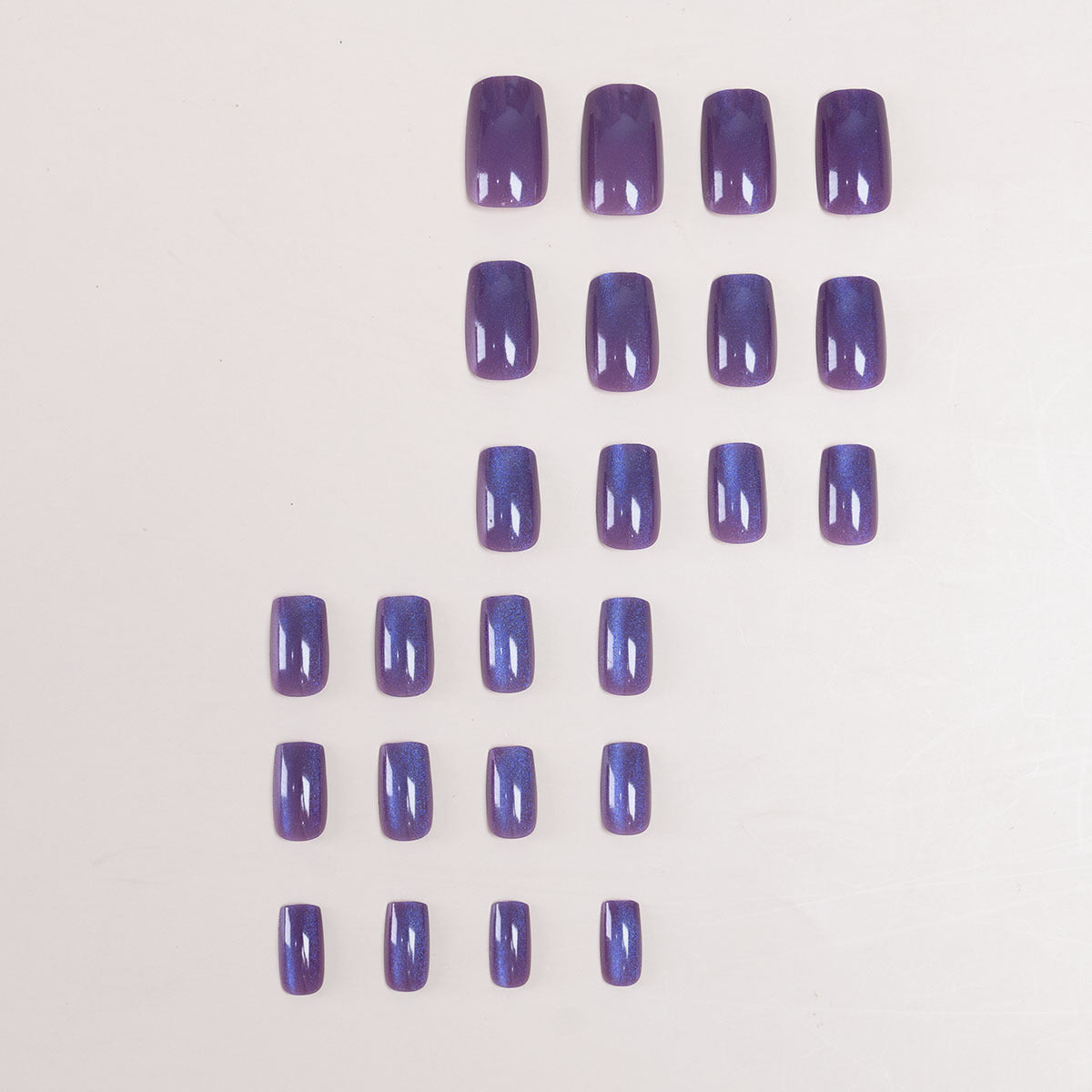24pcs/30pcs short square ballet fake nails for women cat eyes glitter green blue purple pink shinny nail tips press on nail art