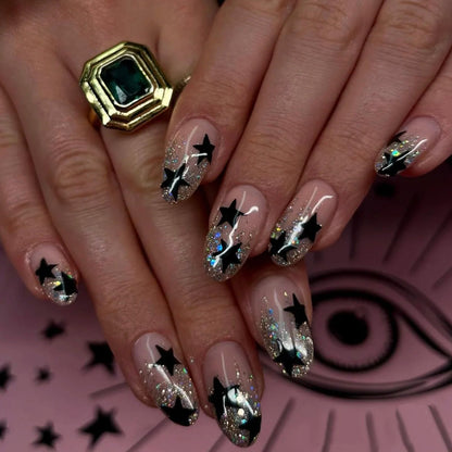 Best - selling Press - on Nail Art Pieces with Flower & Rhinestone Design, Western Y2K Style, Detachable Fake Nails