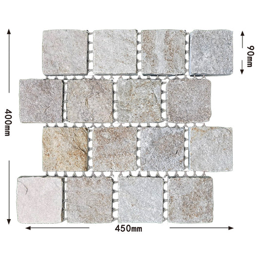 Natural stone small square bricks for outdoor courtyards and terraces, non-slip and wear-resistant floor tiles