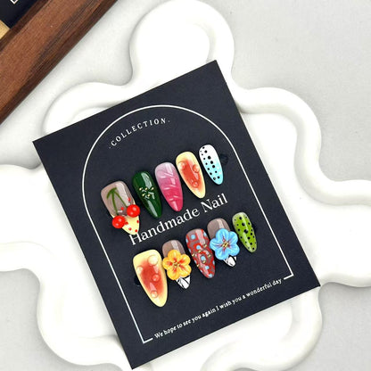 Handmade Nail Tips Wearable Nails | High-End Wearable Nail Art