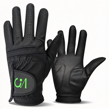1 PU Leather High Performance Golf Glove All Weather - Black - Left/Right