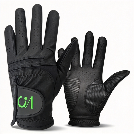 1 PU Leather High Performance Golf Glove All Weather - Black - Left/Right
