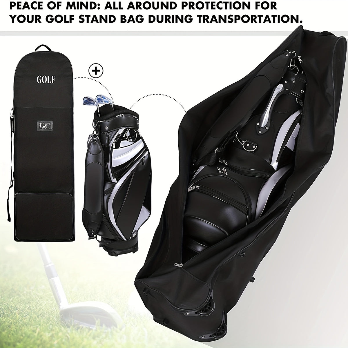 Collapsible Golf Club Travel Bag with Wheels and Detachable Shoulder Strap – Ideal for Air Travel; Perfect Gift for Holidays