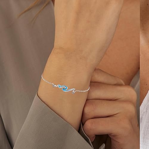 Fashion Blue Wave Geometry Bracelet Charm Women's Bracelet Travel Beach Party Exquisite Jewelry Birthday Gift