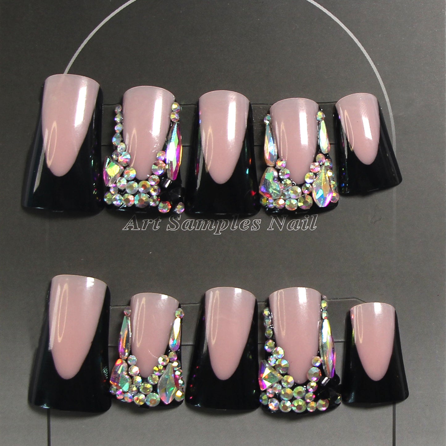 8-piece short duckbill handmade nail art, artistic wearable nails, whitening short nails, finished nail pieces