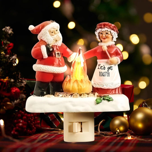 Christmas Campfire Flickering Wall Decorative Night Light Festive Atmosphere Cartoon Campfire Lamp for Indoor Decoration