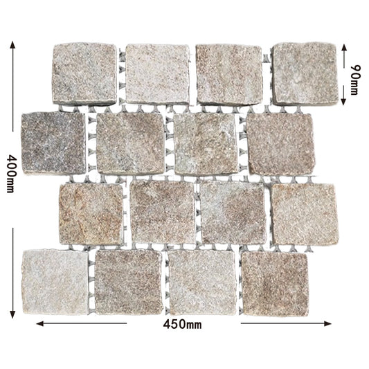Natural stone small square bricks for outdoor courtyards and terraces, non-slip and wear-resistant floor tiles