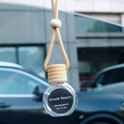 Mini Wooden Fragrance Aromatherapy Pendant Bottle Perfume Diffuser Automotive Decoration Hanging Glass Perfume Bottle