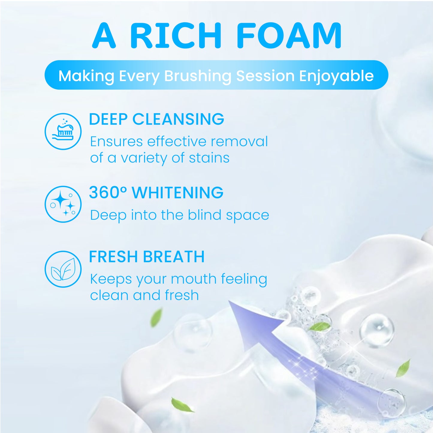 Whitening tooth powder, teeth whitening, oral care, whitening effect, teeth cleaning, stain removal, natural ingredients, fine powder texture, fresh breath, used in the morning and evening to enhance appearance, convenient packaging.