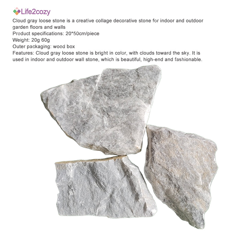 Cloud gray loose stone, creative collage decorative stone for indoor and outdoor garden floors and walls