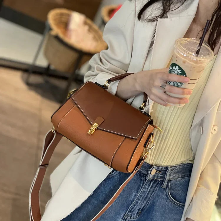 Genuine Leather Women's Bag New Trendy All-match Messenger Shoulder Bag Ladies Fashion First Layer Cowhide Handbag High Quality