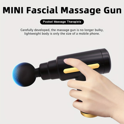 Portable digital fascia gun, convenient electric massager, six-speed adjustable LED display, silent and long-lasting