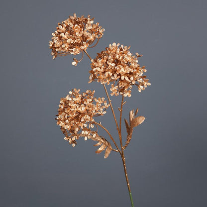 Gold Rose & Foliage Branch Arrangement | New Year Decoration Series | Turtle Back Eucalyptus & Ginkgo Leaf Fake Flower