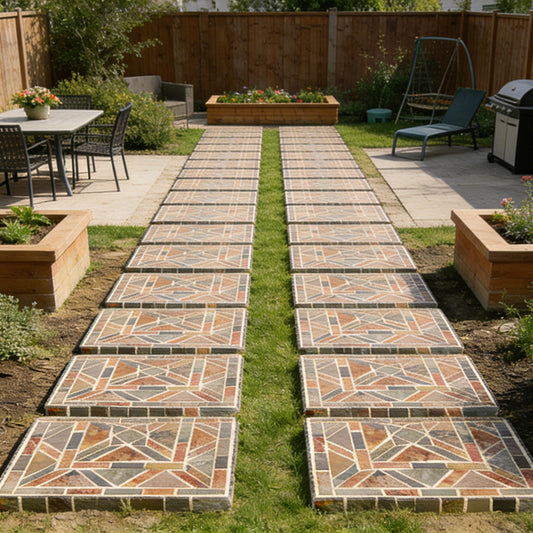 Rustic Natural Stone Stepping Stone for Garden Walkways