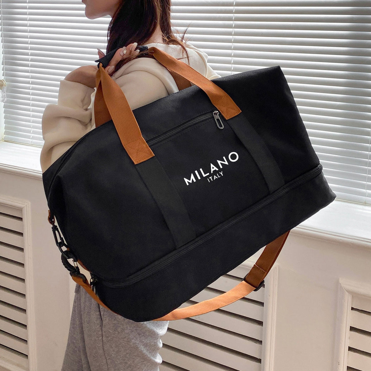 Stylish Color-Block Handbag/Shoulder Bag/Crossbody Bag – Large-Capacity, Versatile, and Lightweight Travel & Fitness/Sports Bag for Men and Women