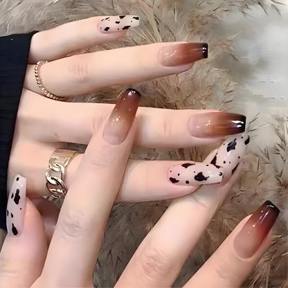 24-Piece Boxed Wearable Nail Art | Cute Aurora Girlish Whitening Goddess Fake Nails