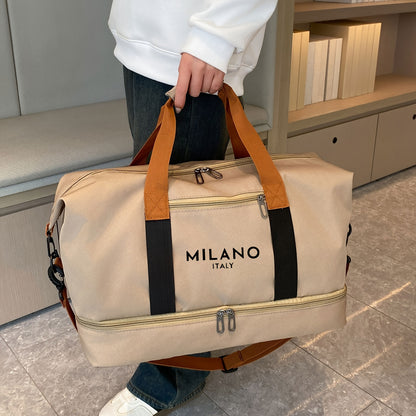 Stylish Color-Block Handbag/Shoulder Bag/Crossbody Bag – Large-Capacity, Versatile, and Lightweight Travel & Fitness/Sports Bag for Men and Women