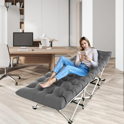 Foldable Portable Bed | Outdoor Garden Lounge Chair with Pearl Foam Mattress