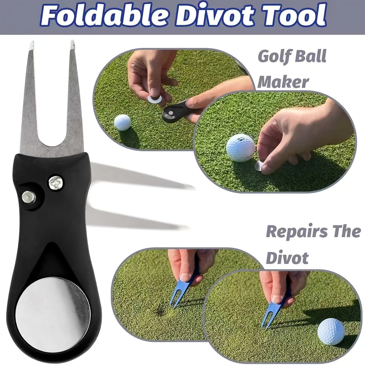 Complete Golf Cleaning Kit (with accessories): Club Cleaning Brush, Score Counter, Divot Tool, Microfiber Towel, and Wooden Tee Gift Set—Designed for Golf Enthusiasts.