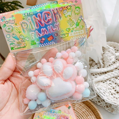 Handmade Fluffy Cat Paw Stress Relief Soft Toy | Mochi Slow Rebound | New Finger Toy | Birthday Party Gift
