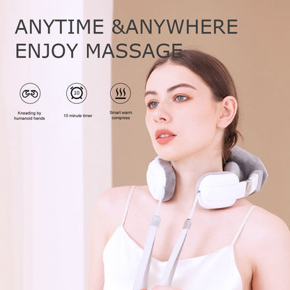 New upgraded neck and shoulder massager, multi-position hot compress shawl massager, imitation acupressure kneading, deep relaxation of trapezius muscles, pain relief, suitable for waist, arms and legs