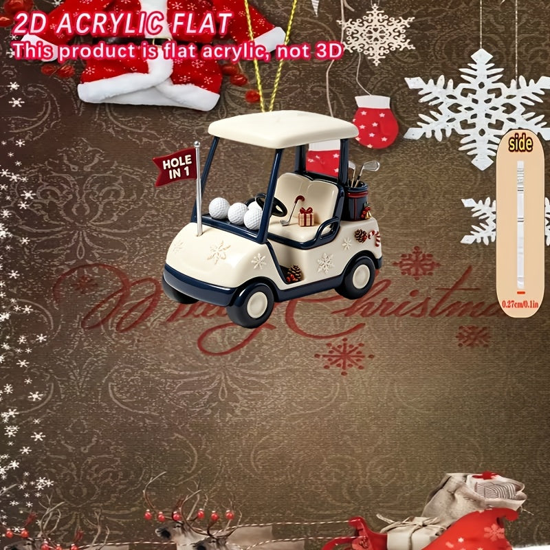 1pc Exquisite and Stylish Decorative Hanging Ornament for Golf Carts – Perfect for Christmas Trees | Room Decor | Gifts | and Holiday Art