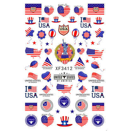 American Independence Day Nail Art Stickers & Decorations