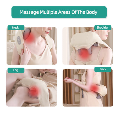 Massage pillow 6D kneading shawl with heating and adjustable belt to relieve shoulder and neck fatigue