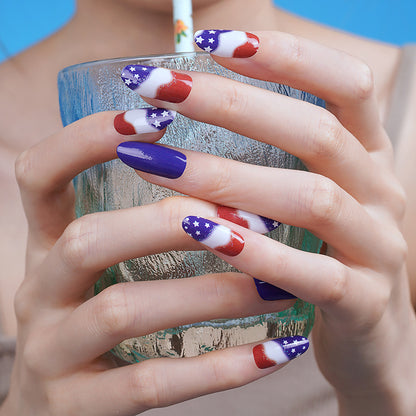 16 - piece Stripe Nail Stickers for American Independence Day, In - stock American - style Nail Decals