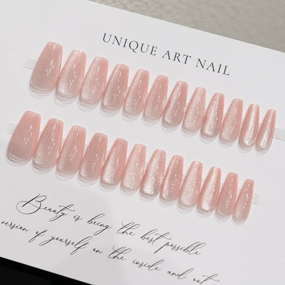 24-Piece Cat Eye Press-On Nails | Long Reusable False Nails for Women’s Nail Art