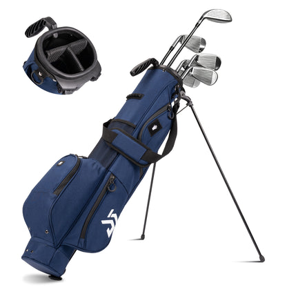 Lightweight Golf Stand Bag – 3-Way Divider with Cooler Pocket – Holds 6–8 Clubs – Unisex – Portable Bag for Driving Ranges and Par-3 Courses