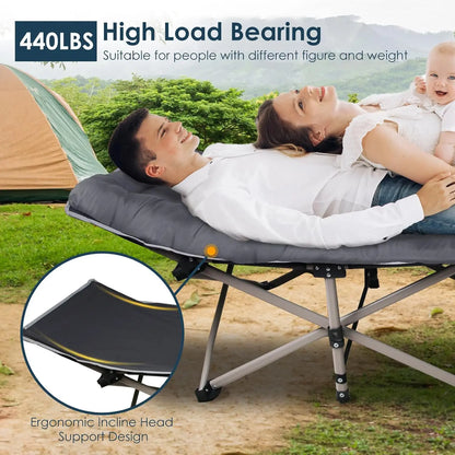 Foldable Portable Bed | Outdoor Garden Lounge Chair with Pearl Foam Mattress