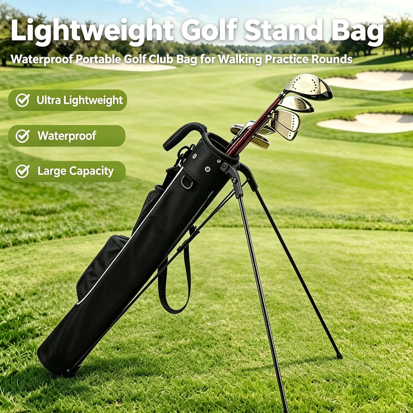 Lightweight Golf Club Bag With Bracket Golf Gun Rack Bags, Waterproof Golf Stand Carry Bag