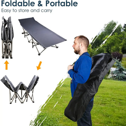 Foldable Portable Bed | Outdoor Garden Lounge Chair with Pearl Foam Mattress