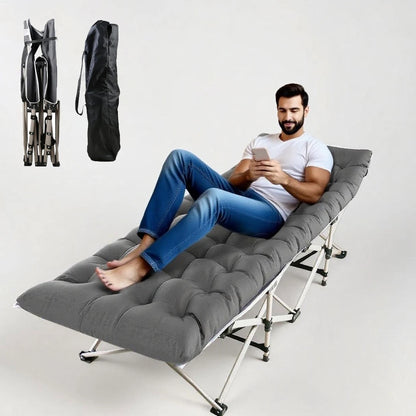Foldable Portable Bed | Outdoor Garden Lounge Chair with Pearl Foam Mattress