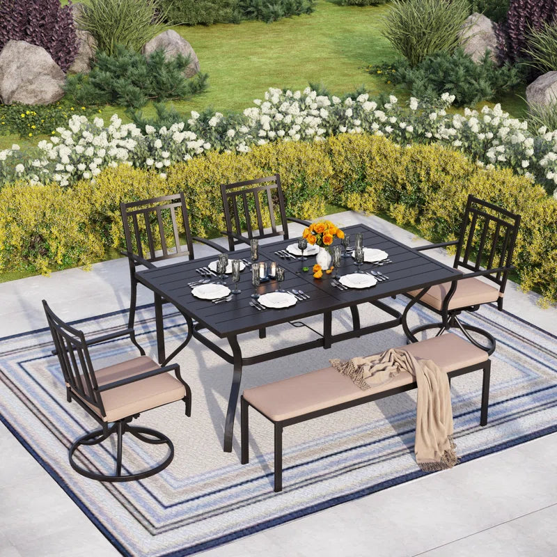 Outdoor furniture three-piece set  |Natural stone table | Natural texture