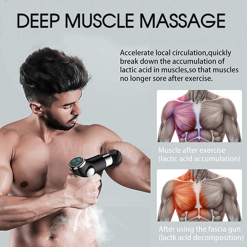 Mini LCD Massage Gun Touch Screen Deep Tissue Percussion Muscle Mini Fascial Gun For Pain Relief