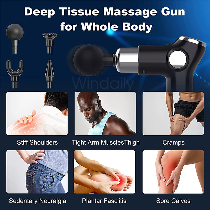 Mini LCD Massage Gun Touch Screen Deep Tissue Percussion Muscle Mini Fascial Gun For Pain Relief