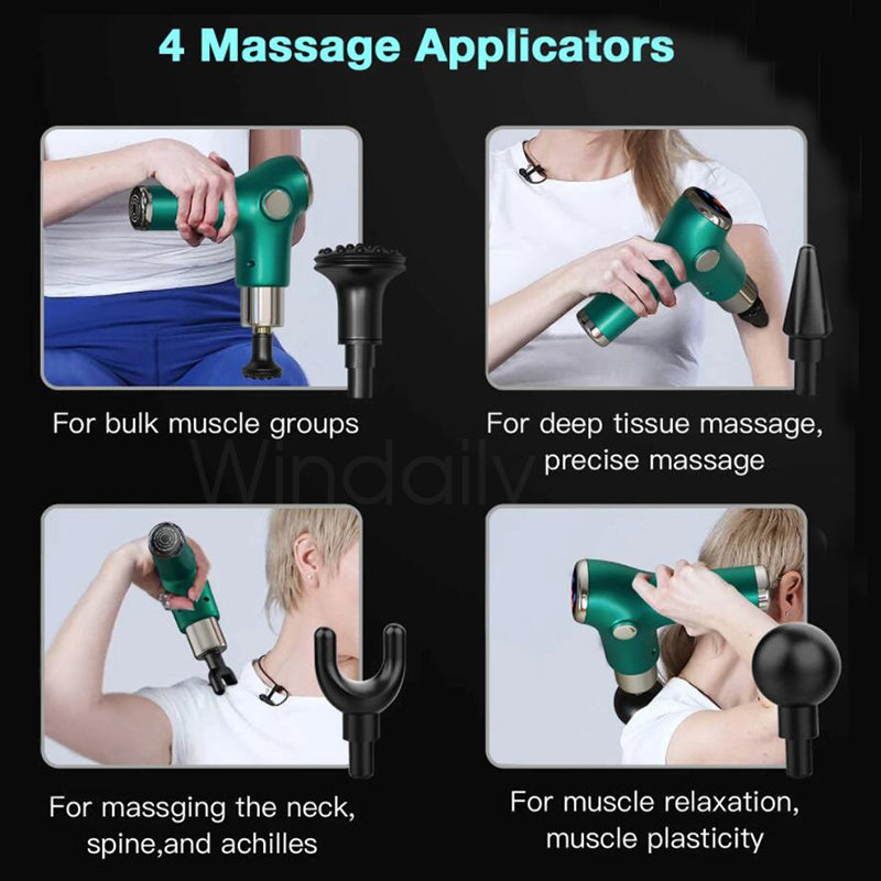 Mini LCD Massage Gun Touch Screen Deep Tissue Percussion Muscle Mini Fascial Gun For Pain Relief