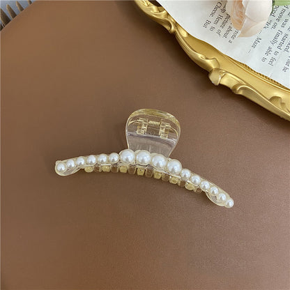 Women's Elegant Large Pearl Hairpin Large Acrylic Hairpin Exquisite Fashion Elegant Women's Hair Accessories Luxury Pearl Hair Accessories Clip