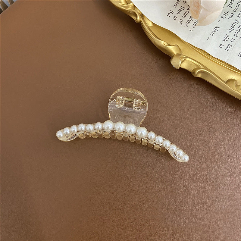 Women's Elegant Large Pearl Hairpin Large Acrylic Hairpin Exquisite Fashion Elegant Women's Hair Accessories Luxury Pearl Hair Accessories Clip