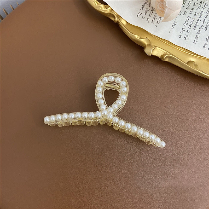 Women's Elegant Large Pearl Hairpin Large Acrylic Hairpin Exquisite Fashion Elegant Women's Hair Accessories Luxury Pearl Hair Accessories Clip