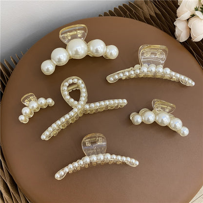 Women's Elegant Large Pearl Hairpin Large Acrylic Hairpin Exquisite Fashion Elegant Women's Hair Accessories Luxury Pearl Hair Accessories Clip