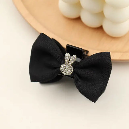 Bowknot cloth clip pearl small hairpin exquisite headdress fashion hair accessories bowknot hairpin cute sweet hairpin