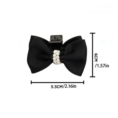 Bowknot cloth clip pearl small hairpin exquisite headdress fashion hair accessories bowknot hairpin cute sweet hairpin